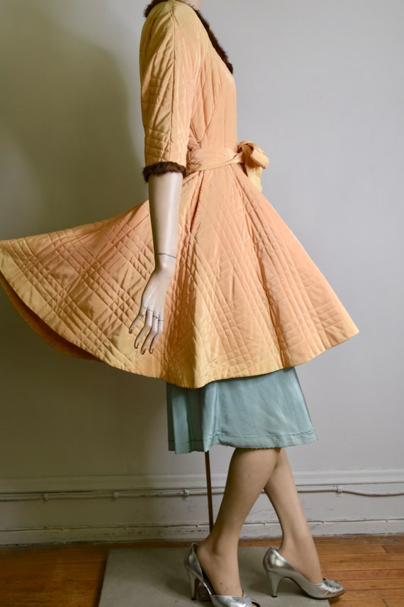 vintage 50s dress, quilted dress, full skirt, vin… - image 6