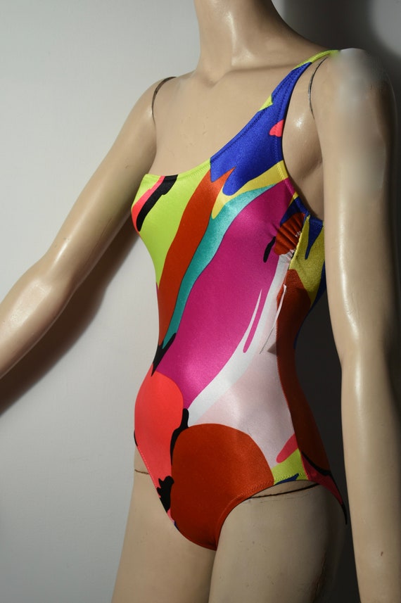 80s French Made Swim and Body suits 未使用 Vintage 80s De Weese Swim Suit, De Weese Bathing Suit, 70s