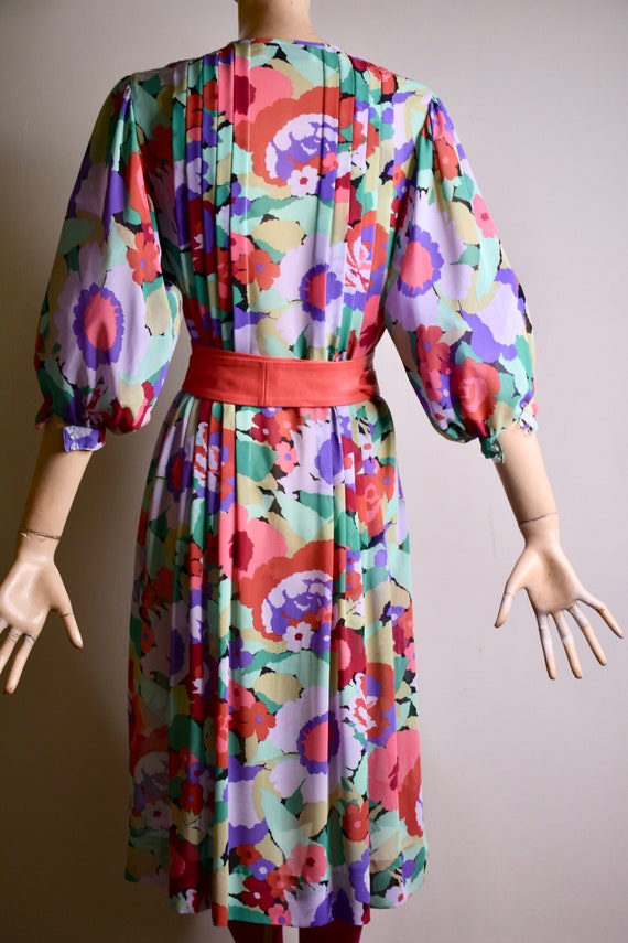 vintage 80s dress, floral dress, floral print, sh… - image 5