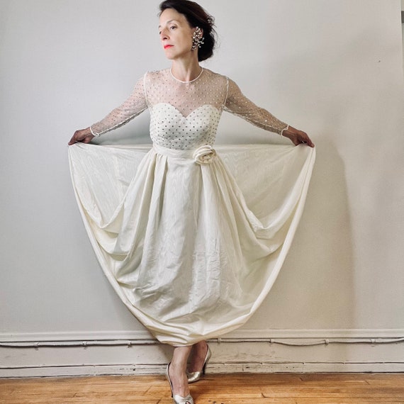 vintage 80s gown, 80s dress, rhinestone dress, mo… - image 5