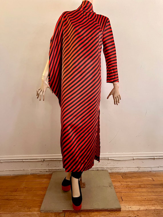 vintage striped dress, red black, glam dress, ava… - image 6