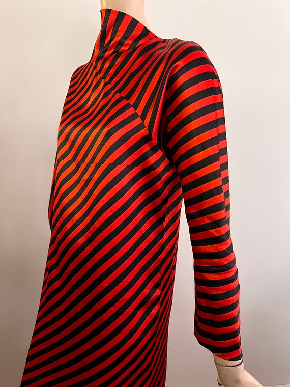 vintage striped dress, red black, glam dress, ava… - image 7