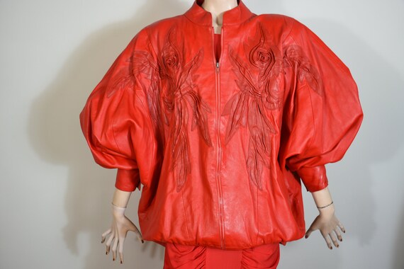 90s coat, 80s jacket, leather jacket, red leather