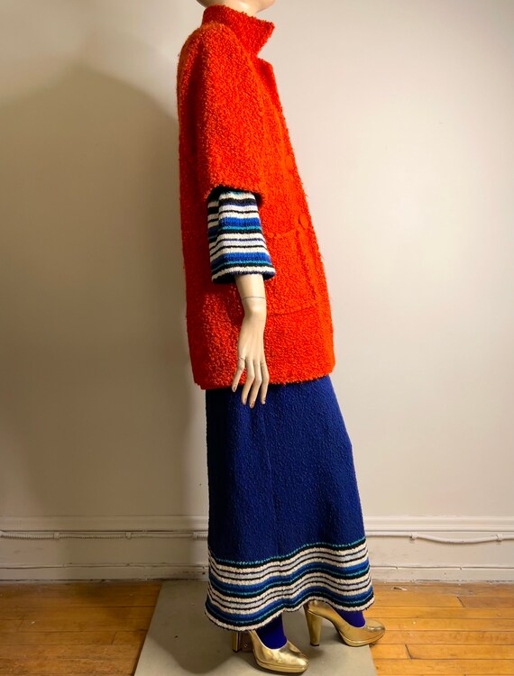 vintage jacket, wool jacket, cocoon coat, orange … - image 9