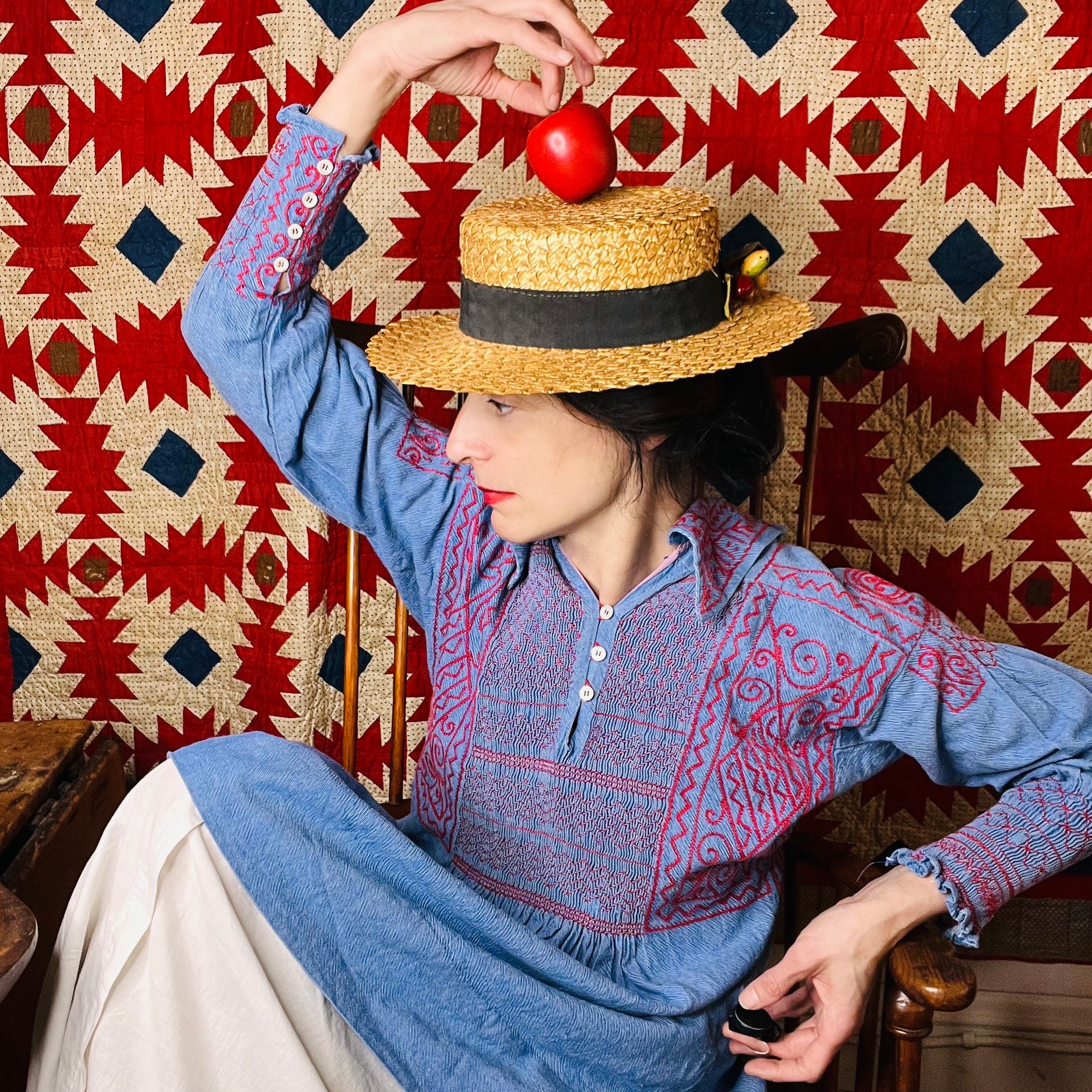 Vintage Smock, Farmers Smock, Vintage Chambray, Vintage Workwear