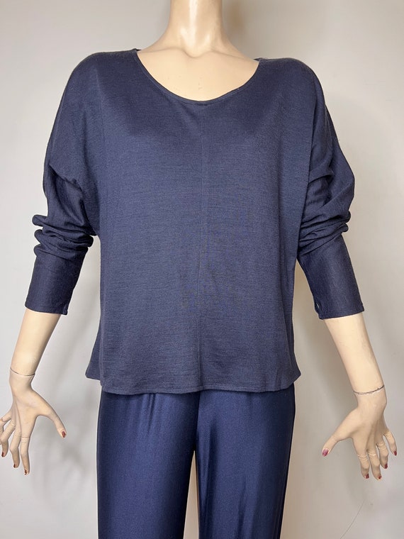 vintage Cacharel top shirt, navy top, navy shirt,… - image 8