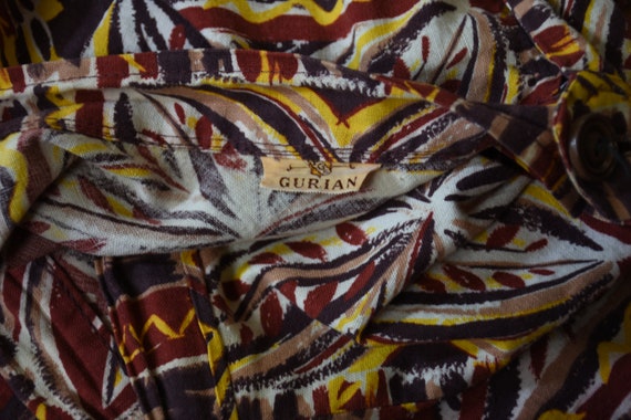 vintage GURIAN 1950's tribal skirt ethnic print f… - image 9
