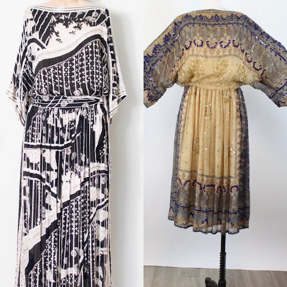 70s silk chiffon dress, 80s Judith Ann dress, pri… - image 10