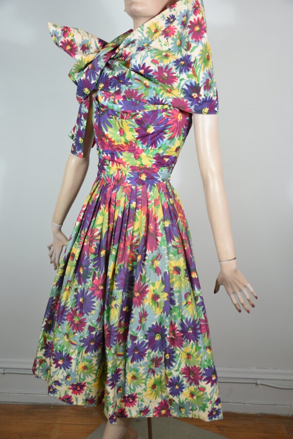 vintage 50s dress, floral sundress, 50s sundress,