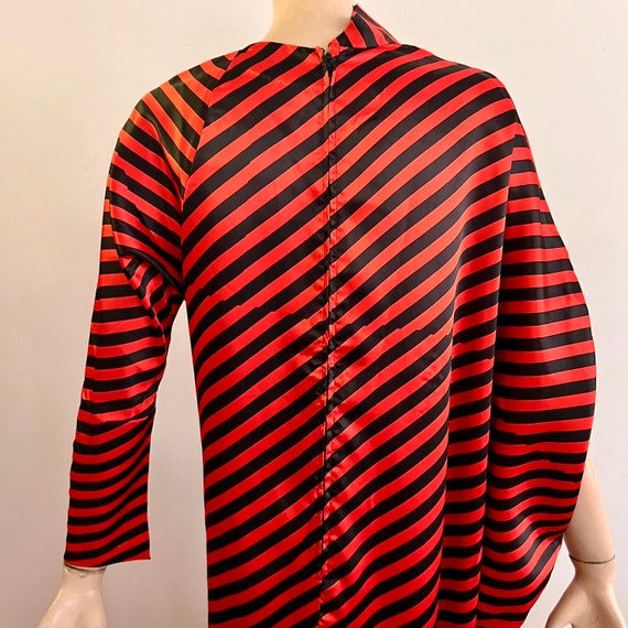vintage striped dress, red black, glam dress, ava… - image 9