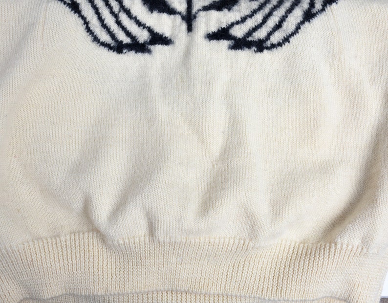 KANSAI YAMAMOTO sweater, 80s kansai yamamoto, bird sweater, vintage knit, vintage wool sweater, 80s sweater, 80's knit, wool knit, metallic image 9