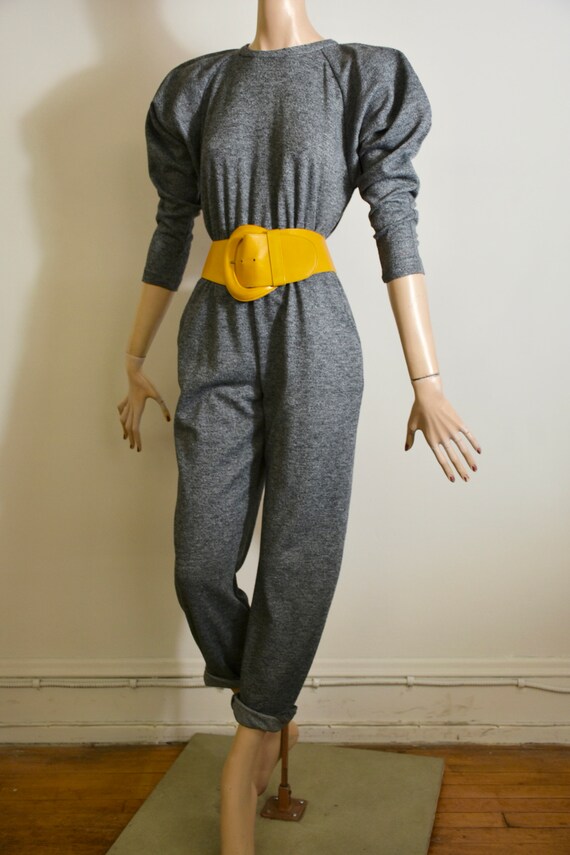 vintage 80s jumpsuit, 90s jumpsuit, grey jumpsuit,