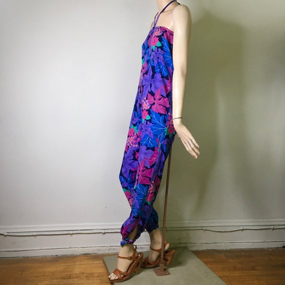 vintage 80s jumpsuit, 70s jumpsuit, floral jumpsu… - image 3