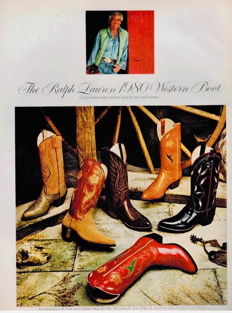 vintage cowboy boots, Ralph Lauren boots, flower boots, red boots, 80s boots, western boots, 70s boots, leather boots, 7 , 8 image 9