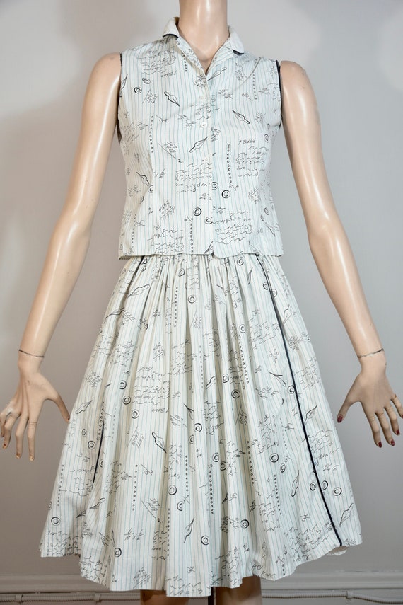 REVRO 50s novelty print dress, 50s novelty print t