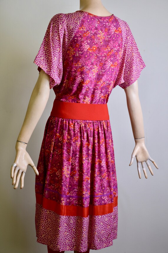 vintage 70s dress, silk dress, floral dress, shif… - image 5