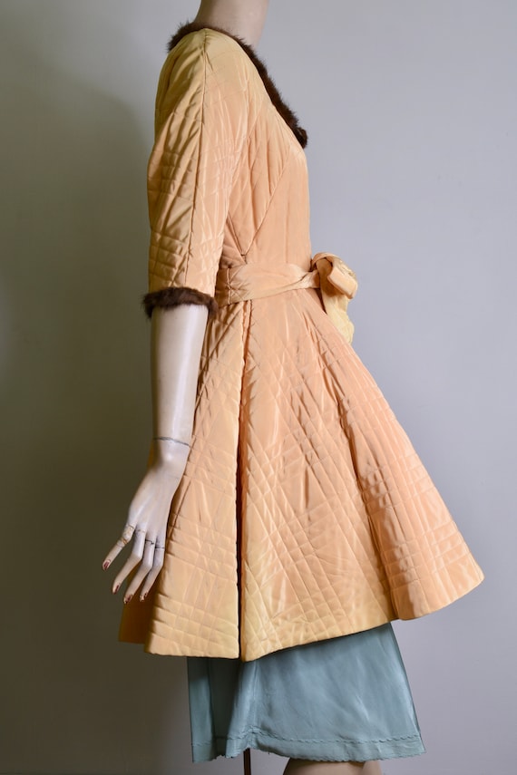 vintage 50s dress, quilted dress, full skirt, vin… - image 7