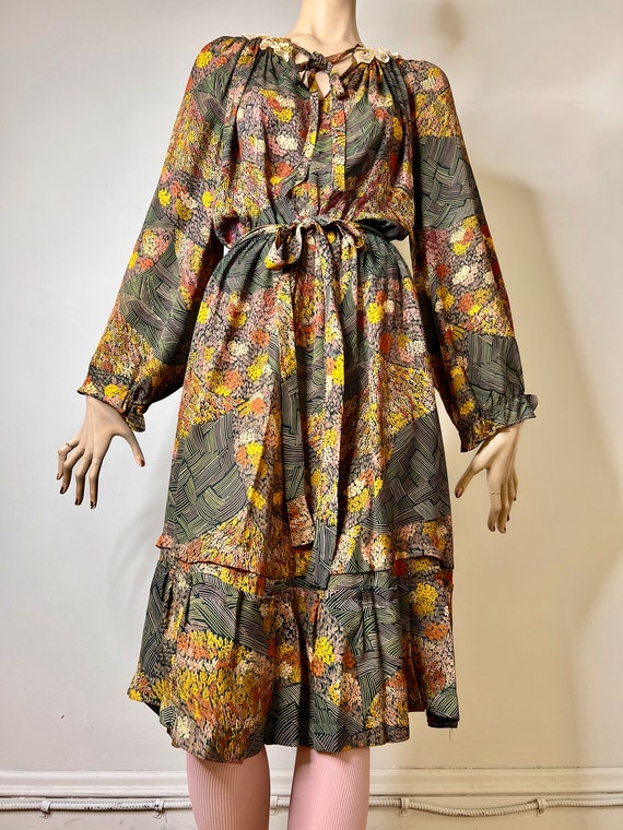 70s dress, floral dress, boho dress, printed dres… - image 3