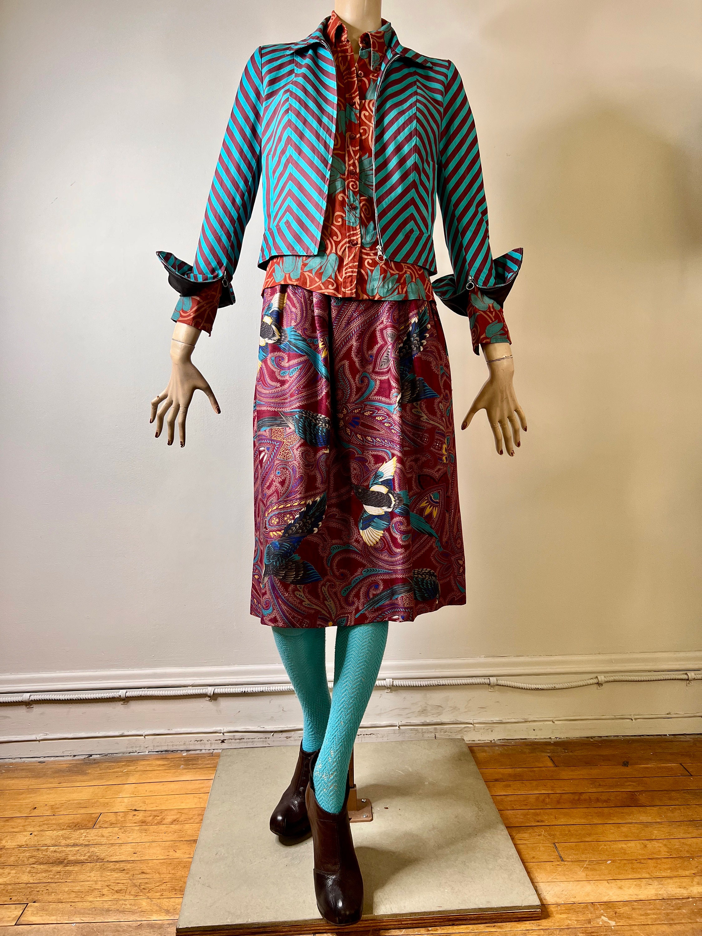Andy & Lucy Josephine Bird Print Skirt