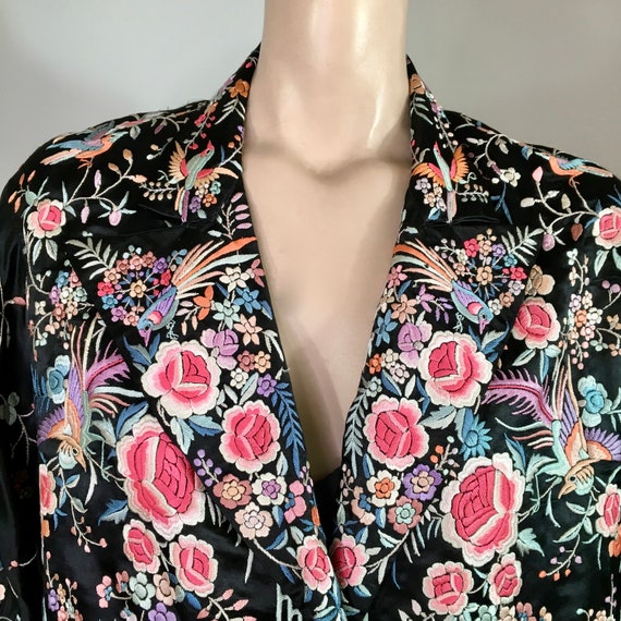 vintage 20s jacket, silk jacket, embroidered jack… - image 1