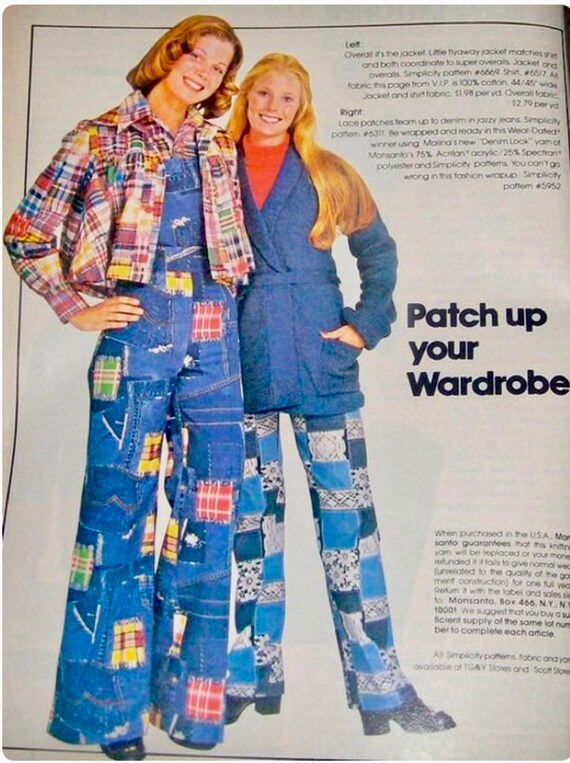 vintage overalls, 70s overalls, patchwork, novelt… - image 8