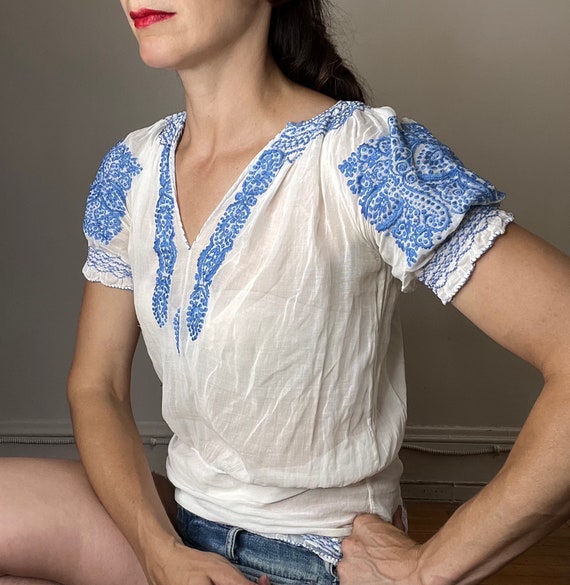 vintage 20s 30s embroidered Hungarian peasant smo… - image 4