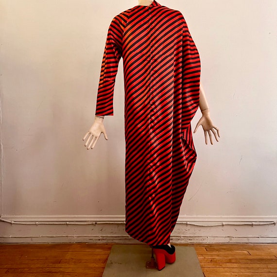 vintage striped dress, red black, glam dress, ava… - image 8