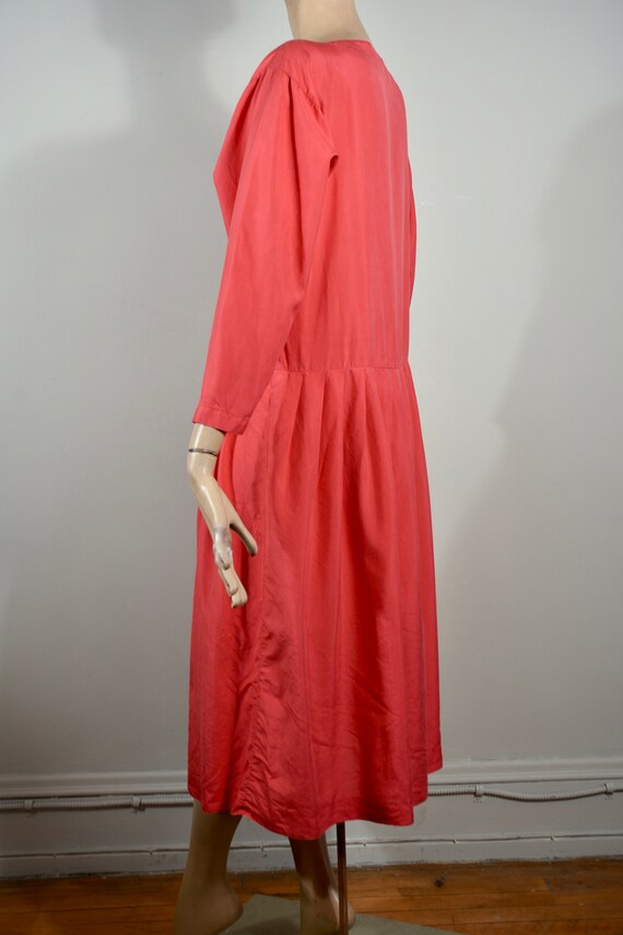 vintage CACHAREL dress, 80s dress, coral dress, s… - image 6