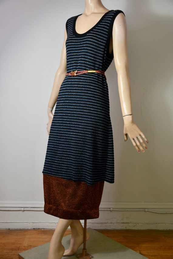 vintage Sonia Rykiel, 80s dress, knit dress, metal