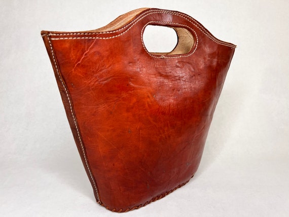 vintage bag, leather bag, bucket bag, hand bag, s… - image 4