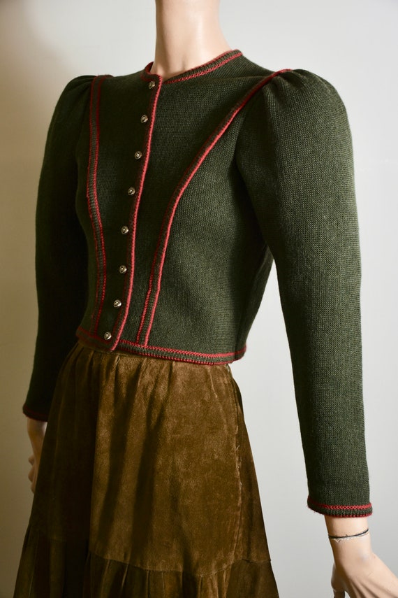 vintage 70s sweater, 80s sweater, cardigan, puff s