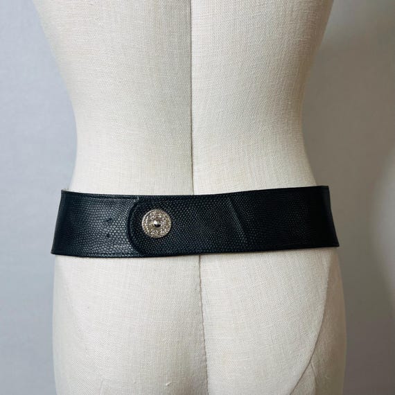 vintage 80s belt, jeweled belt, studded rhinestone belt, waist cincher, corset belt, statement belt, metal belt, biker belt, jose cotel View 4