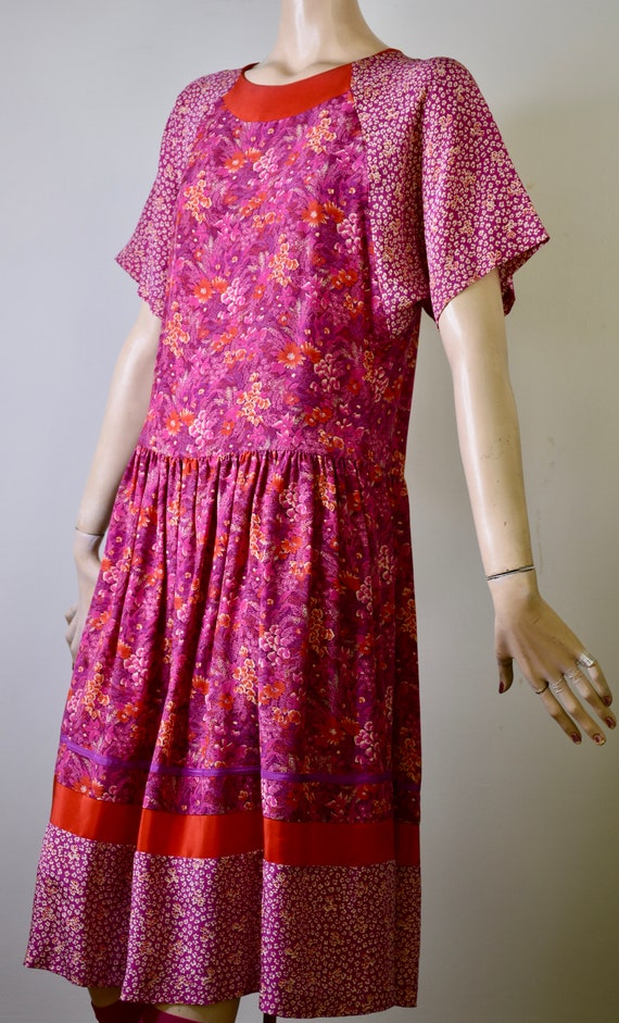 vintage 70s dress, silk dress, floral dress, shif… - image 8