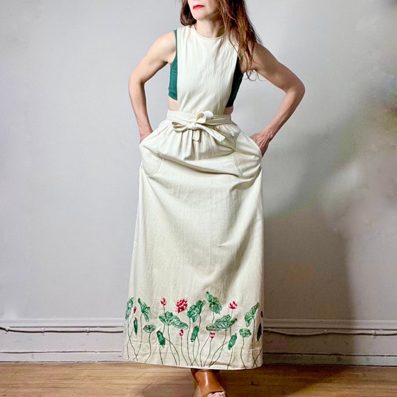 vintage apron pinafore dress, embroidered dress, … - image 7