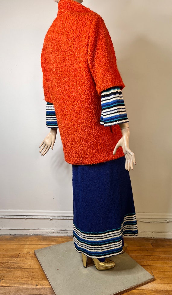 vintage jacket, wool jacket, cocoon coat, orange … - image 7