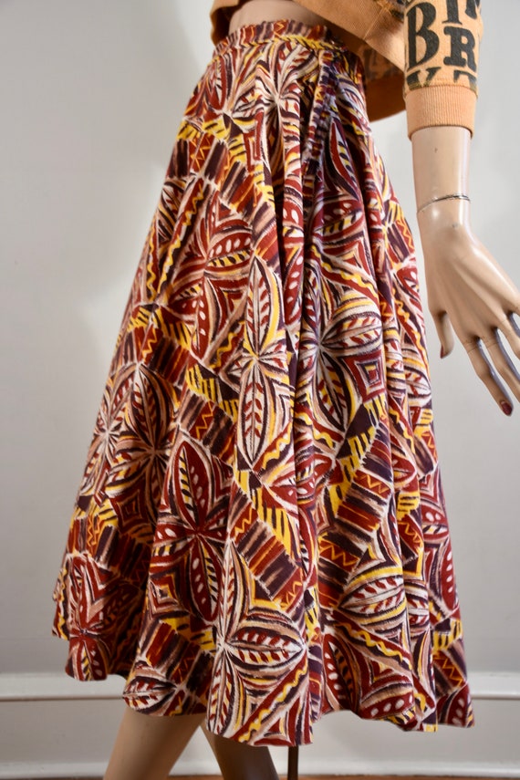 vintage GURIAN 1950's tribal skirt ethnic print f… - image 7