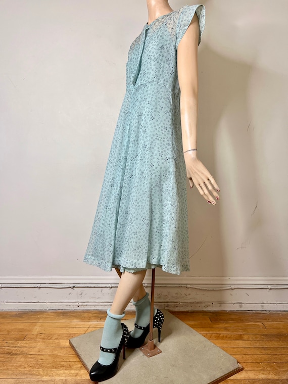 40s dress, 50s dress, Marshall Field dress, sheer… - image 8