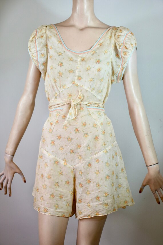 30s playsuit, 30s jumpsuit, 30s romper, floral jum