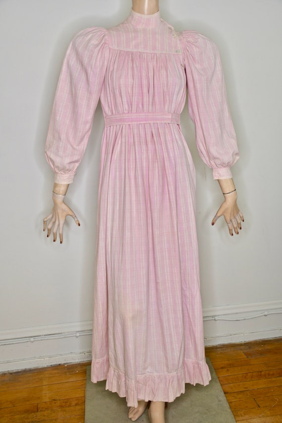 antique wrapper dress, victorian pink dress, home… - image 6