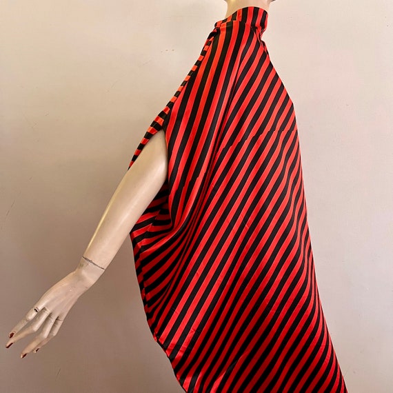 vintage striped dress, red black, glam dress, ava… - image 10