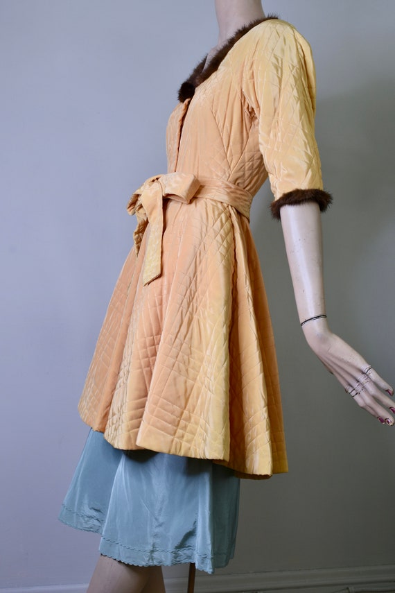 vintage 50s dress, quilted dress, full skirt, vin… - image 4