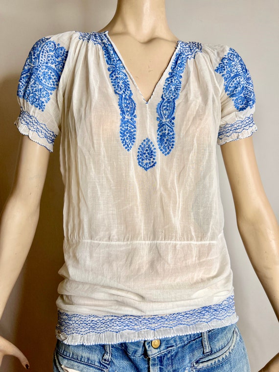 vintage 20s 30s embroidered Hungarian peasant smo… - image 6
