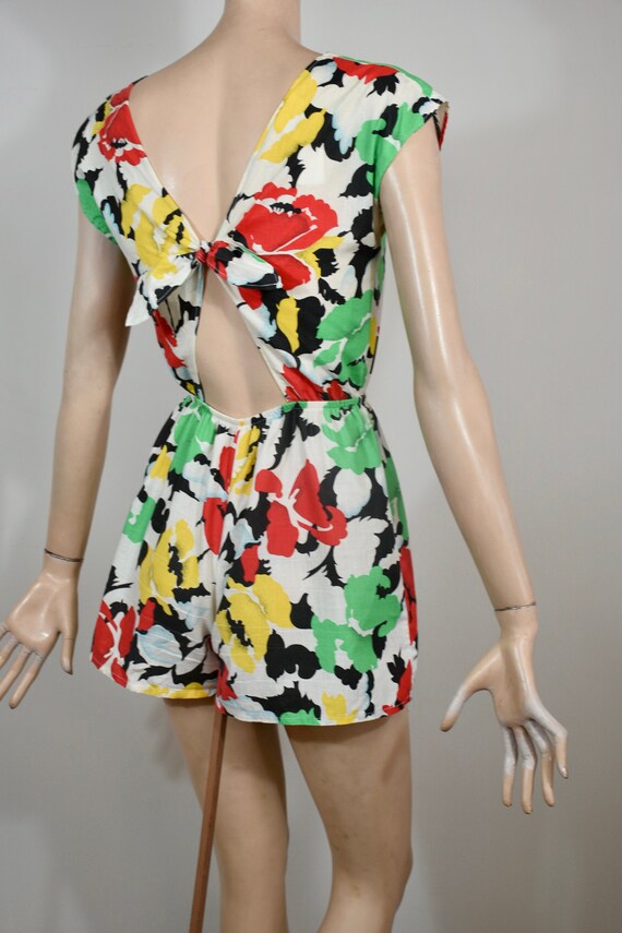 vintage 70s jumpsuit, 70s romper, 70s playsuit, fl
