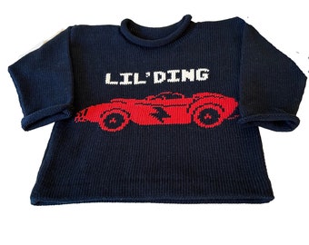 Personalized Race Car Sweater