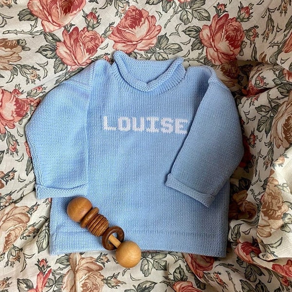 Custom Knit Pullover Name Sweater for Baby and Kids