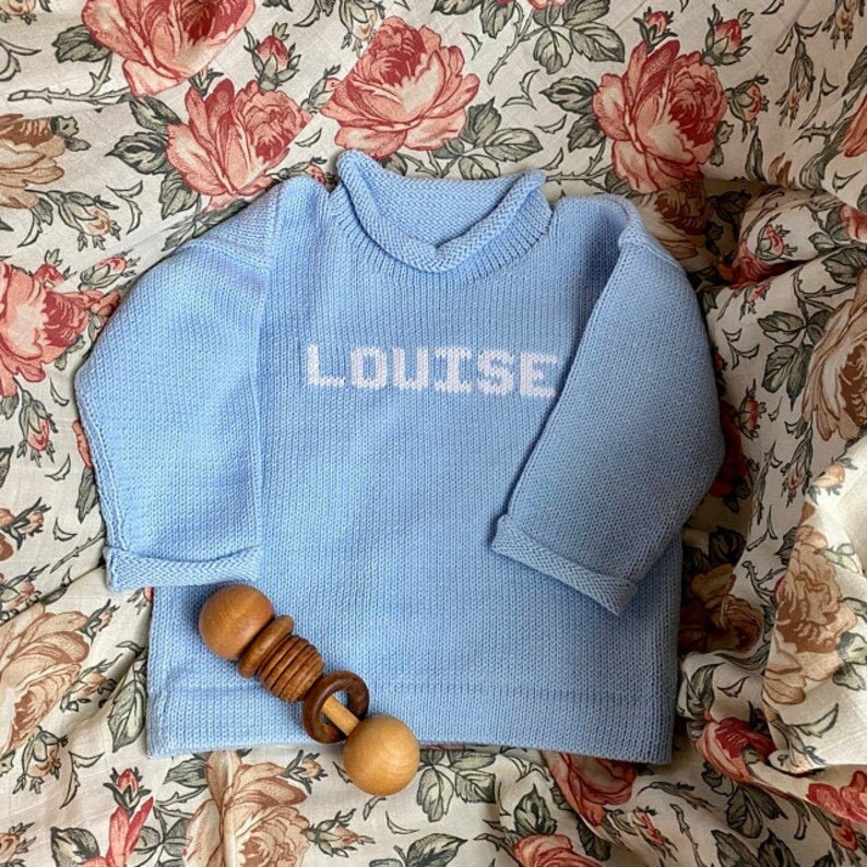 Custom Knit Pullover Name Sweater for Baby and Kids Etsy