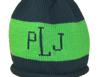 Rugby Monogrammed Baby  Hat