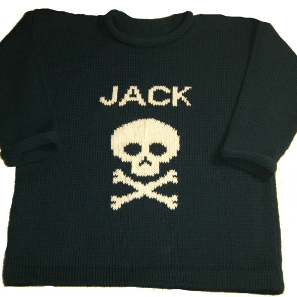 SKULL & CROSSBONES KNITTED CREW NECK SWEATER main image 1