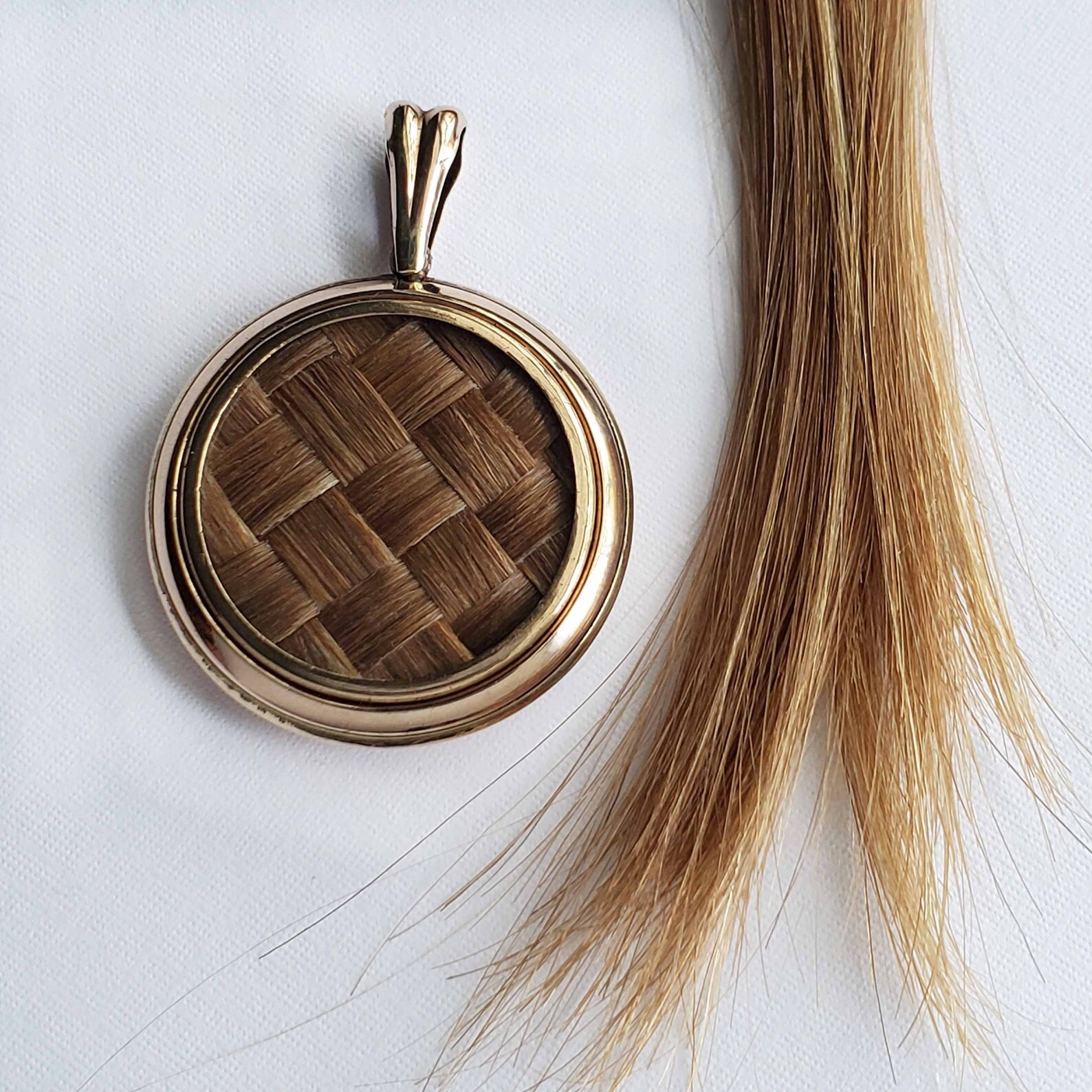 Hair Keepsake Commission Basket Weave Pendant Victorian Etsy