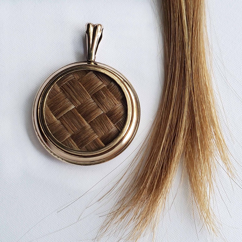 Hair Keepsake Commission Basket Weave Pendant Victorian Etsy